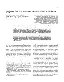 Longitudinal Study of Cryptosporidium Infection in Children in