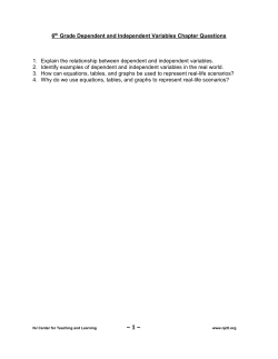 6th Grade Dependent and Independent Variables Chapter