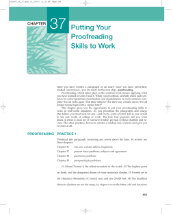 Putting Your Proofreading Skills to Work