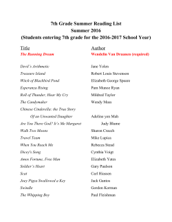 7th Grade List - Mary of Nazareth Catholic School