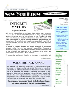 Now You Know - Michael Dunn Center