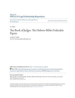 The Book of Judges - NELLCO Legal Scholarship Repository