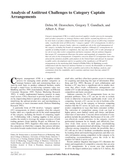 Analysis of Antitrust Challenges to Category Captain Arrangements