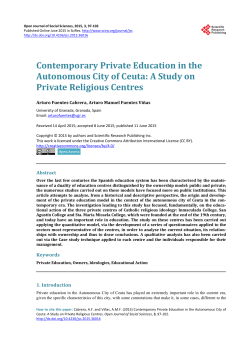 Contemporary Private Education in the Autonomous City of Ceuta: A