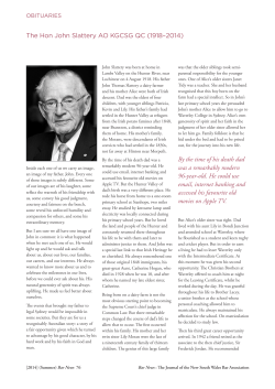 The Hon John Slattery AO KGCSG QC (1918&ndash;2014)