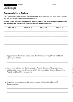 Unit 1-16 Commutative Cubes