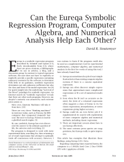 Can the Eureqa Symbolic Regression Program, Computer Algebra