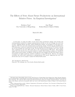 The Effects of News About Future Productivity on