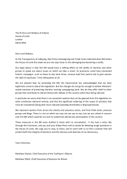 Read our letter to Lord Wallace, House of Lords, 21 October 2013