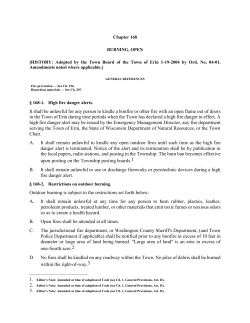 Burn Ordinance - Erin Town Hall