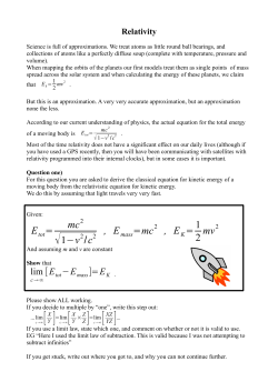 E = mc2 &radic;1&minus;v /c , E =mc , E = 1 2 mv