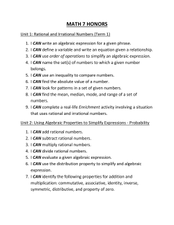 MATH 7 HONORS