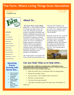 The Farm: Where Living Things Grow Newsletter
