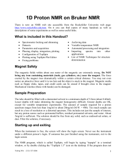1D Proton NMR on Bruker NMR - The Rockefeller University