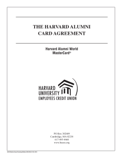 Card Agreement - Harvard Alumni Card
