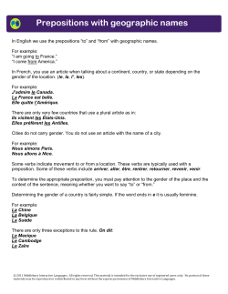 Prepositions with geographic names