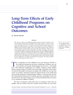 Long-Term Effects of Early Childhood Programs on Cognitive and