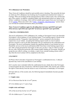 NCL (Bahamas) Ltd, Wiesbaden These Terms