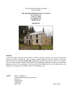 Oxford Dendrochronology Laboratory Report 2016/06 THE