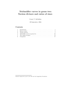 Teichm&uuml;ller curves in genus two: Torsion divisors and ratios of sines