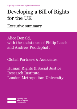 Developing a Bill of Rights for the UK Executive summary