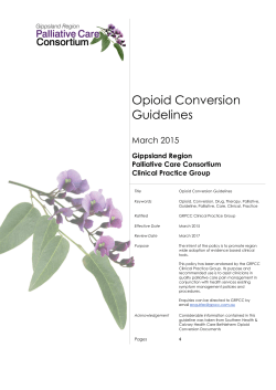 Opioid Conversion Guidelines - Gippsland Region Palliative Care