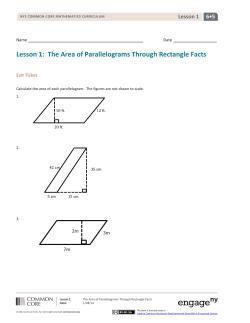 Lesson 1: The Area of Parallelograms Through Rectangle Facts