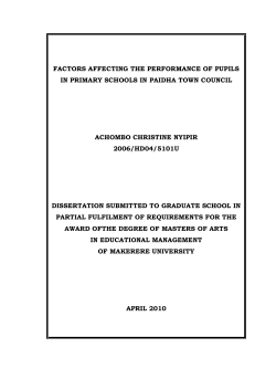 factors affecting the performance of pupils
