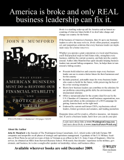 America is broke and only REAL business leadership can fix it.
