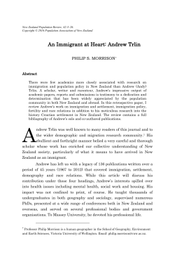 An Immigrant at Heart: Andrew Trlin