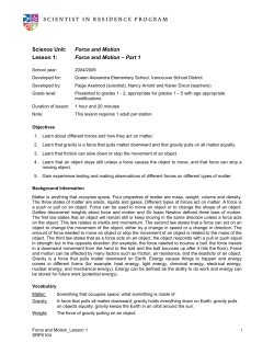 Lesson 1 - Scientist in Residence Program