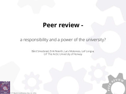 Peer review - Septentrio Academic Publishing