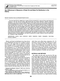 Sex Differences in Measures of Body Fat and Body Fat Distribution