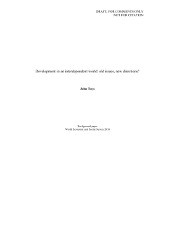 Development in an interdependent world: old issues, new directions?