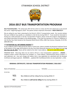 2016-2017 bus transportation program