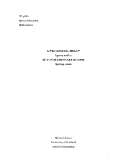 SPED Work Sample-Money
