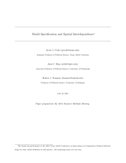 Model Specification and Spatial Interdependence