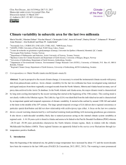 Climate variability in subarctic area for the last two millennia