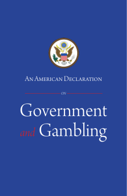 Government and Gambling - Institute for American Values