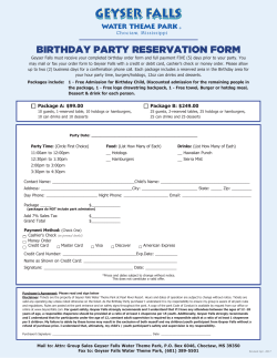 Birthday Party Reservation Form