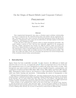 On the Origin of Shared Beliefs (and Corporate