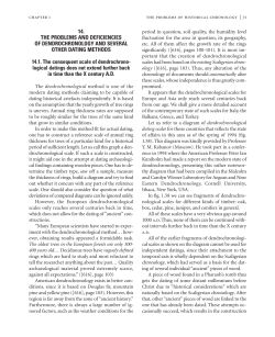 14. The problems and deficiencies of dendrochronology and several