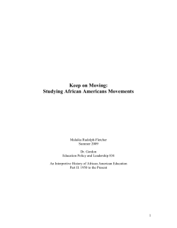 Keep on Moving: Studying African Americans Movements by