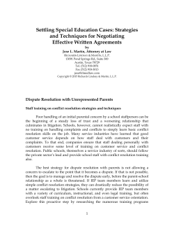 Settling Special Education Cases: Strategies and