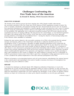 Challenges Confronting the Free Trade Area of the Americas