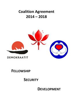 Coalition Agreement 2014 &ndash; 2018