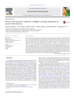Chronic lead exposure is epidemic in obligate scavenger