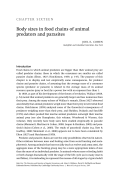 Body sizes in food chains of animal predators and parasites