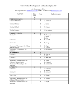 HIST 1030 - Trial of Galileo Assignments Spr 2015