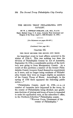 364 The Second Troop Philadelphia City Cavalry. An important